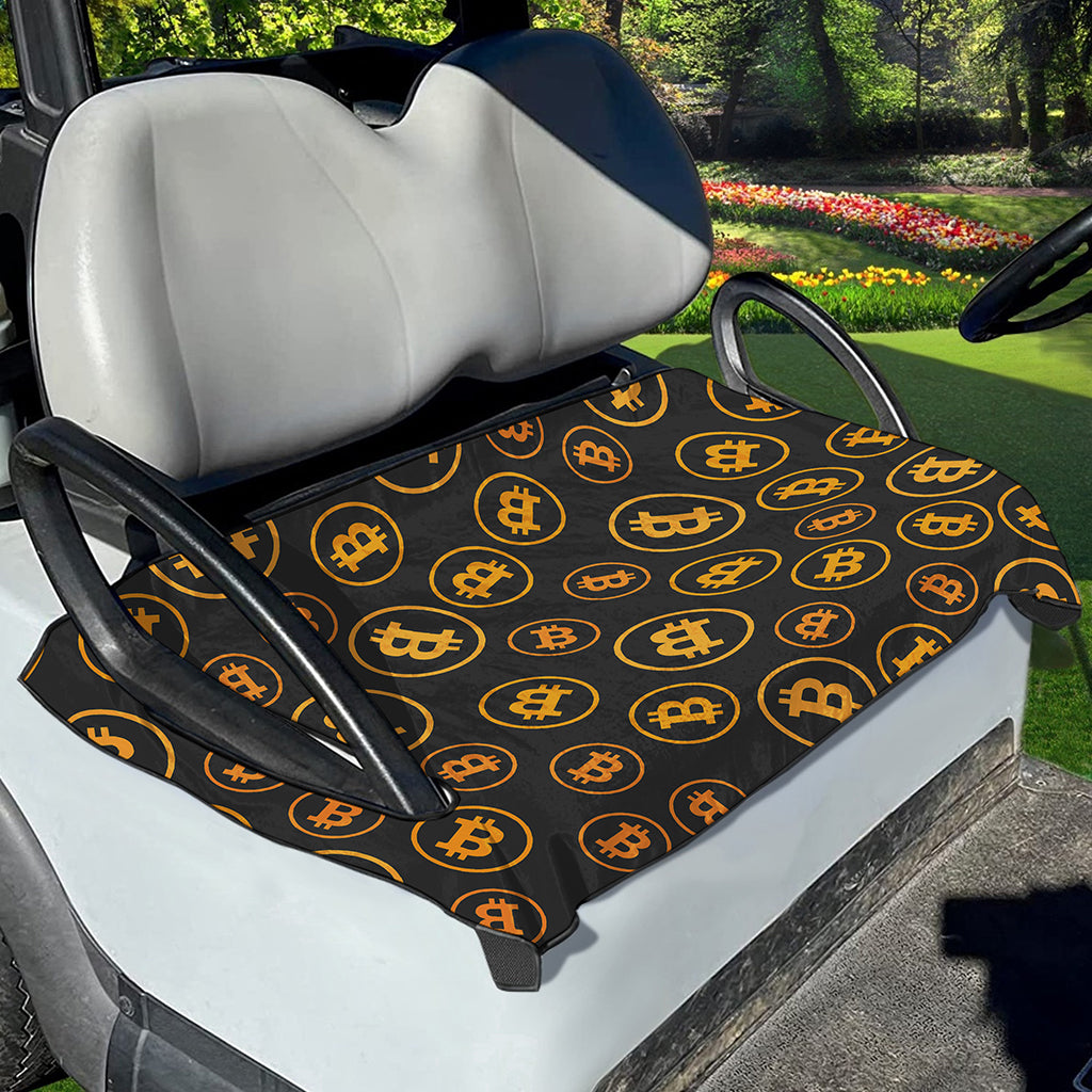 Bitcoin Cryptocurrency Pattern Print Golf Cart Seat Cover