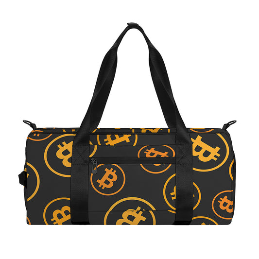 Bitcoin Cryptocurrency Pattern Print Gym Bag