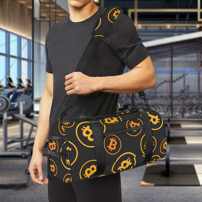 Bitcoin Cryptocurrency Pattern Print Gym Bag