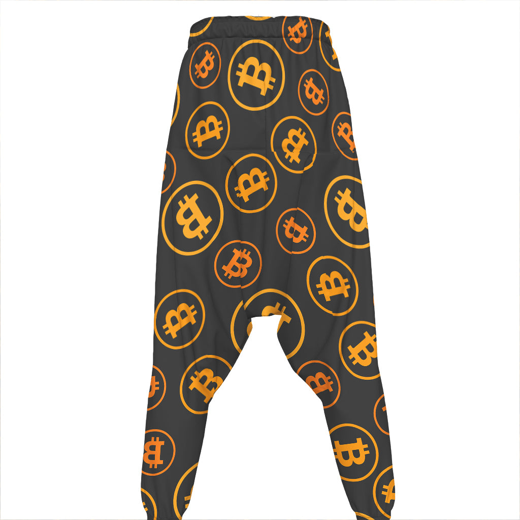 Bitcoin Cryptocurrency Pattern Print Hammer Pants