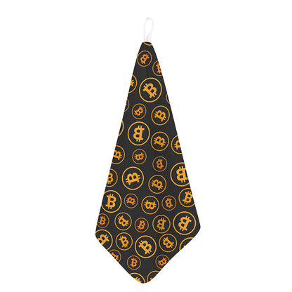 Bitcoin Cryptocurrency Pattern Print Hand Towel