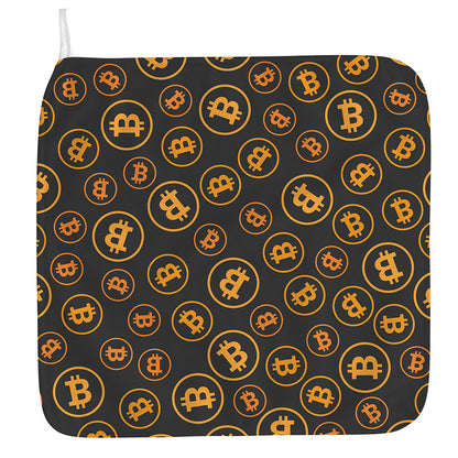 Bitcoin Cryptocurrency Pattern Print Hand Towel