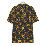 Bitcoin Cryptocurrency Pattern Print Hawaiian Shirt