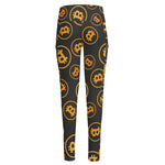 Bitcoin Cryptocurrency Pattern Print High-Waisted Pocket Leggings