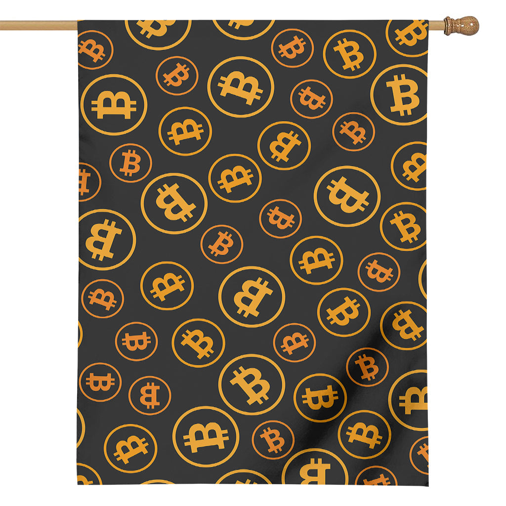 Bitcoin Cryptocurrency Pattern Print House Flag