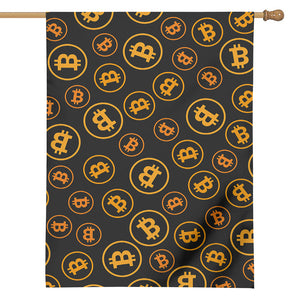 Bitcoin Cryptocurrency Pattern Print House Flag