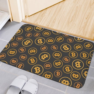 Bitcoin Cryptocurrency Pattern Print Indoor Door Mat