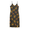 Bitcoin Cryptocurrency Pattern Print Jersey Midi Cami Dress