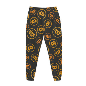 Bitcoin Cryptocurrency Pattern Print Jogger Pants