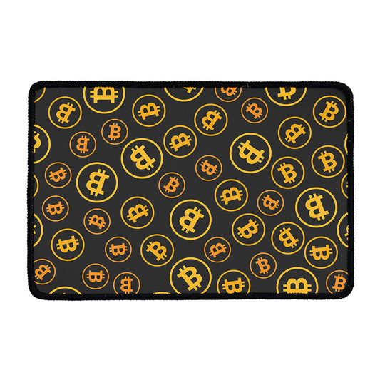 Bitcoin Cryptocurrency Pattern Print Kitchen Mat