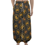 Bitcoin Cryptocurrency Pattern Print Lantern Pants