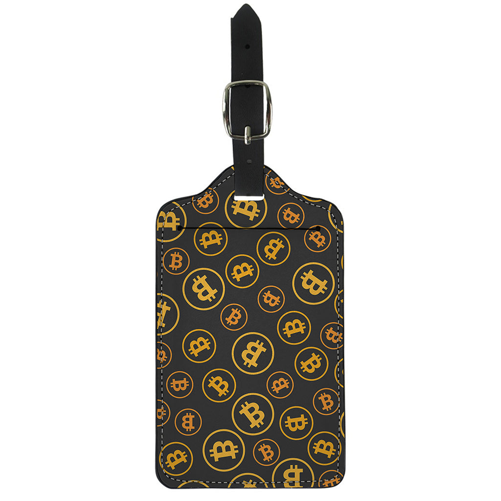 Bitcoin Cryptocurrency Pattern Print Luggage Tag