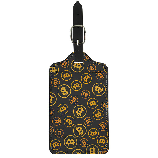 Bitcoin Cryptocurrency Pattern Print Luggage Tag