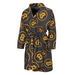 Bitcoin Cryptocurrency Pattern Print Men's Bathrobe