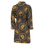 Bitcoin Cryptocurrency Pattern Print Men's Bathrobe