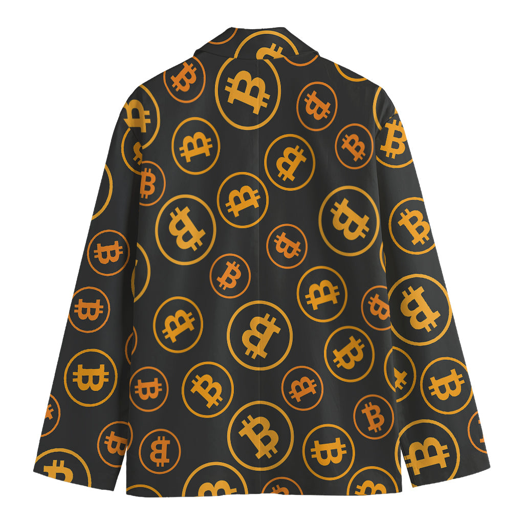 Bitcoin Cryptocurrency Pattern Print Men's Blazer