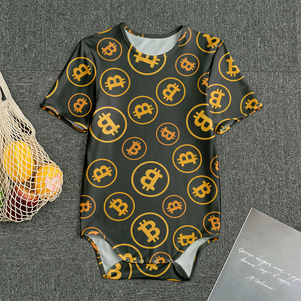 Bitcoin Cryptocurrency Pattern Print Men's Bodysuit