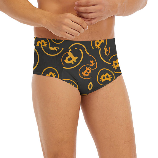 Bitcoin Cryptocurrency Pattern Print Men's Briefs