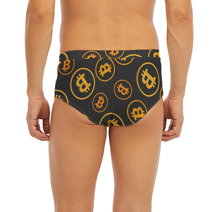 Bitcoin Cryptocurrency Pattern Print Men's Briefs
