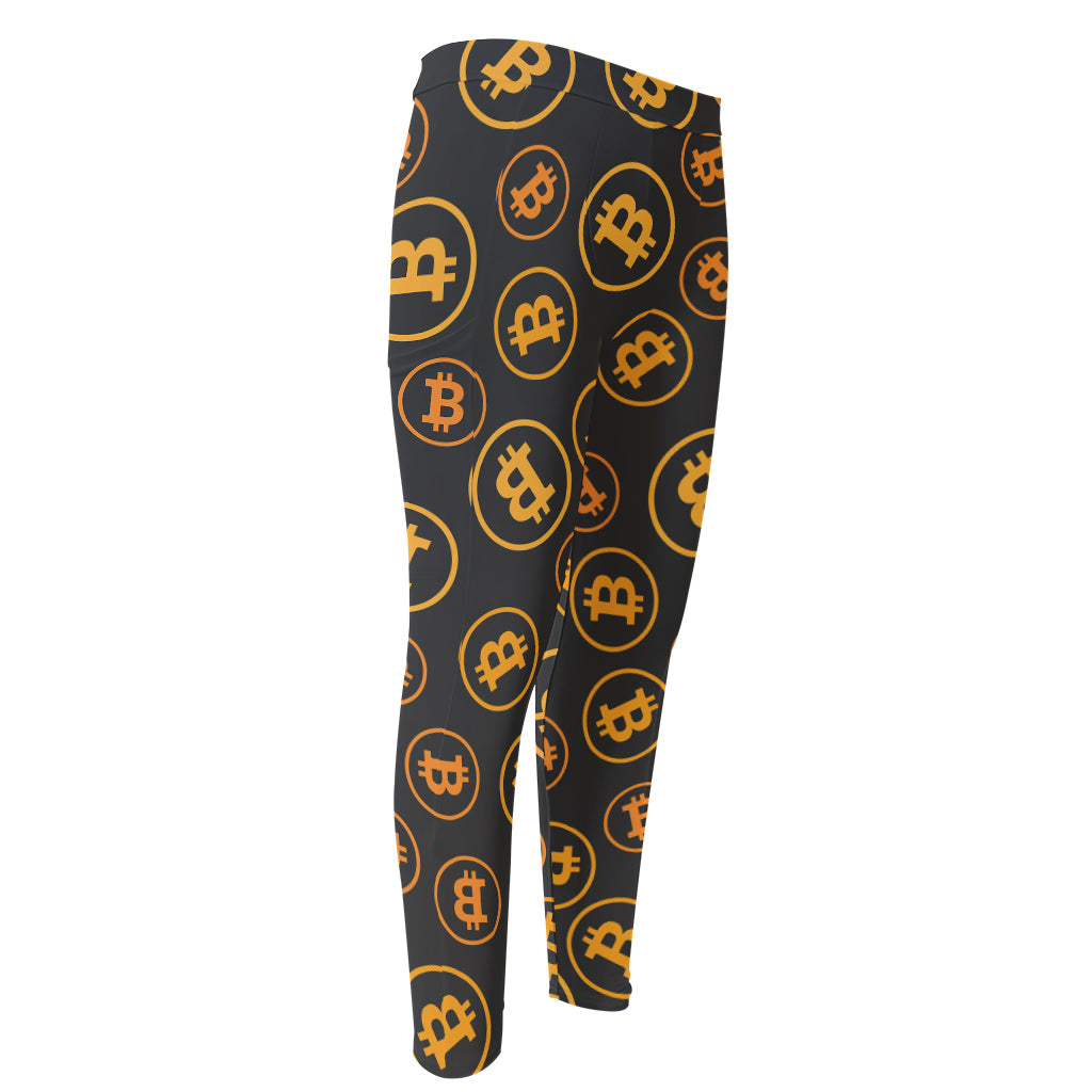 Bitcoin Cryptocurrency Pattern Print Men's Compression Pants