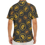 Bitcoin Cryptocurrency Pattern Print Men's Deep V-Neck Shirt