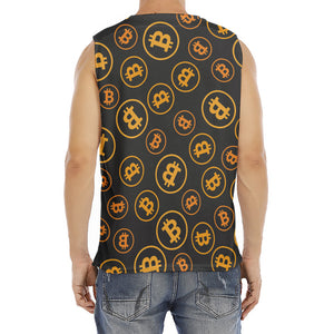 Bitcoin Cryptocurrency Pattern Print Men's Fitness Tank Top