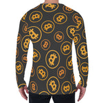 Bitcoin Cryptocurrency Pattern Print Men's Long Sleeve T-Shirt