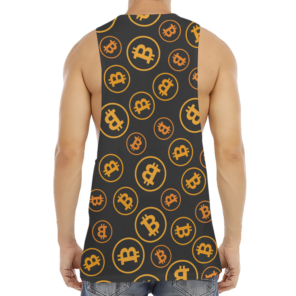 Bitcoin Cryptocurrency Pattern Print Men's Muscle Tank Top