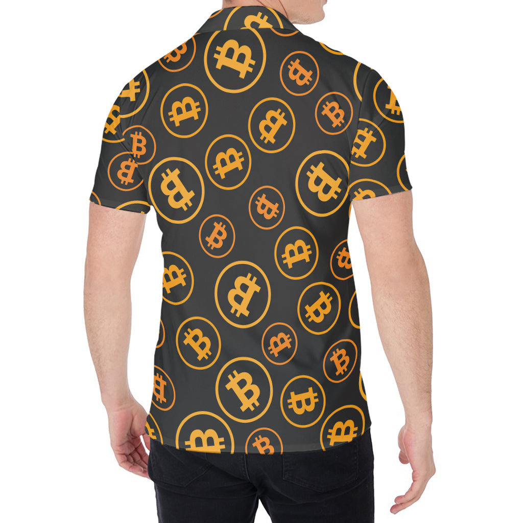 Bitcoin Cryptocurrency Pattern Print Men's Shirt