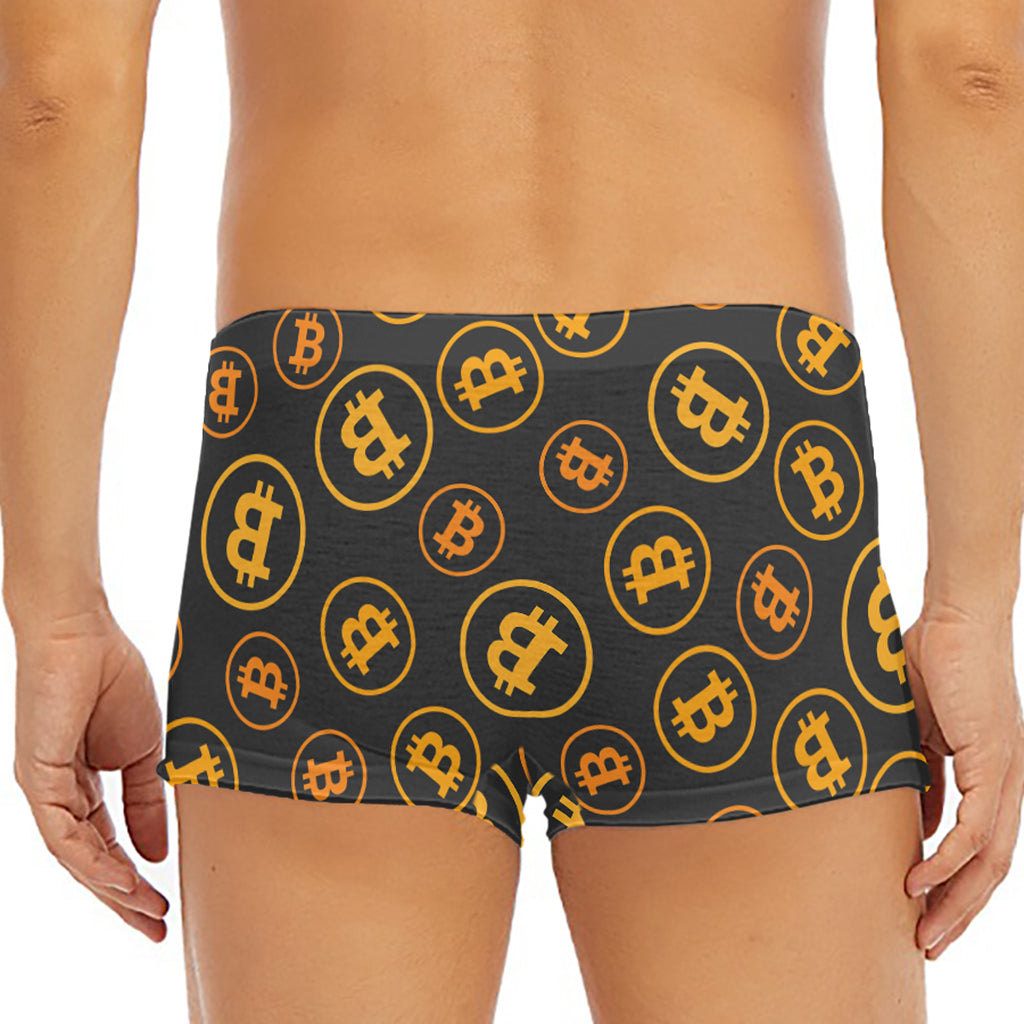 Bitcoin Cryptocurrency Pattern Print Men's Short Boxer Briefs