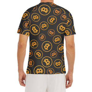 Bitcoin Cryptocurrency Pattern Print Men's Short Sleeve Rash Guard