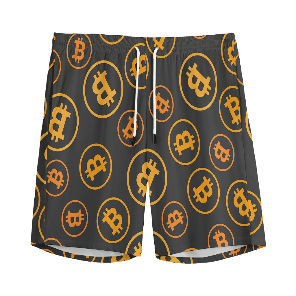 Bitcoin Cryptocurrency Pattern Print Men's Sports Shorts