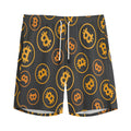 Bitcoin Cryptocurrency Pattern Print Men's Athletic Shorts