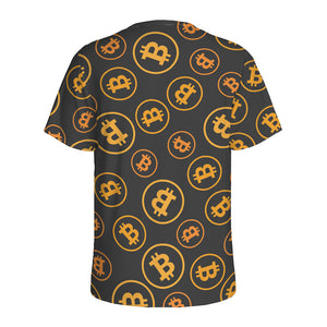 Bitcoin Cryptocurrency Pattern Print Men's Sports T-Shirt