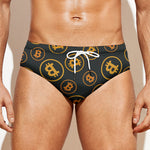 Bitcoin Cryptocurrency Pattern Print Men's Swim Briefs