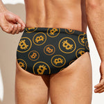 Bitcoin Cryptocurrency Pattern Print Men's Swim Briefs