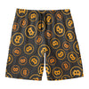 Bitcoin Cryptocurrency Pattern Print Men's Swim Trunks