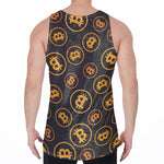 Bitcoin Cryptocurrency Pattern Print Men's Velvet Tank Top