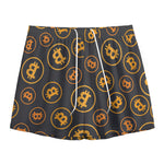 Bitcoin Cryptocurrency Pattern Print Mesh Shorts