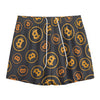 Bitcoin Cryptocurrency Pattern Print Mesh Shorts