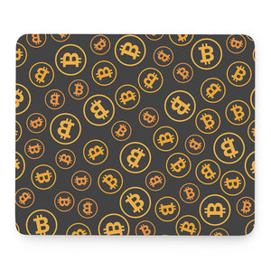 Bitcoin Cryptocurrency Pattern Print Mouse Pad