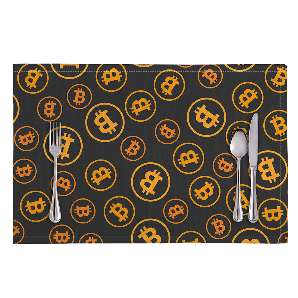 Bitcoin Cryptocurrency Pattern Print Placemat