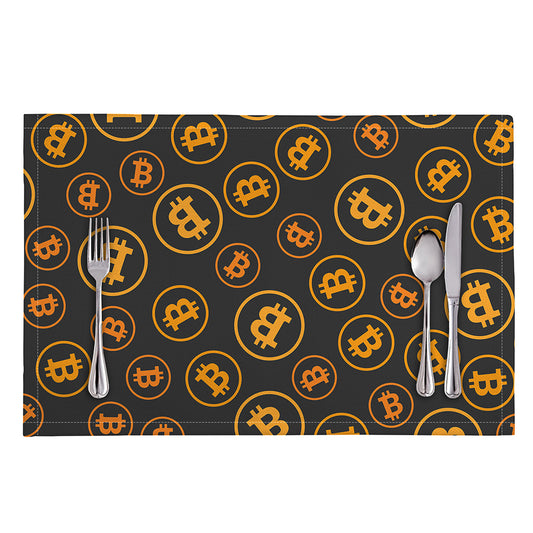 Bitcoin Cryptocurrency Pattern Print Placemat