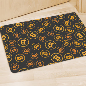 Bitcoin Cryptocurrency Pattern Print Polyester Doormat