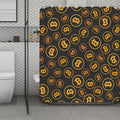 Bitcoin Cryptocurrency Pattern Print Polyester Shower Curtain