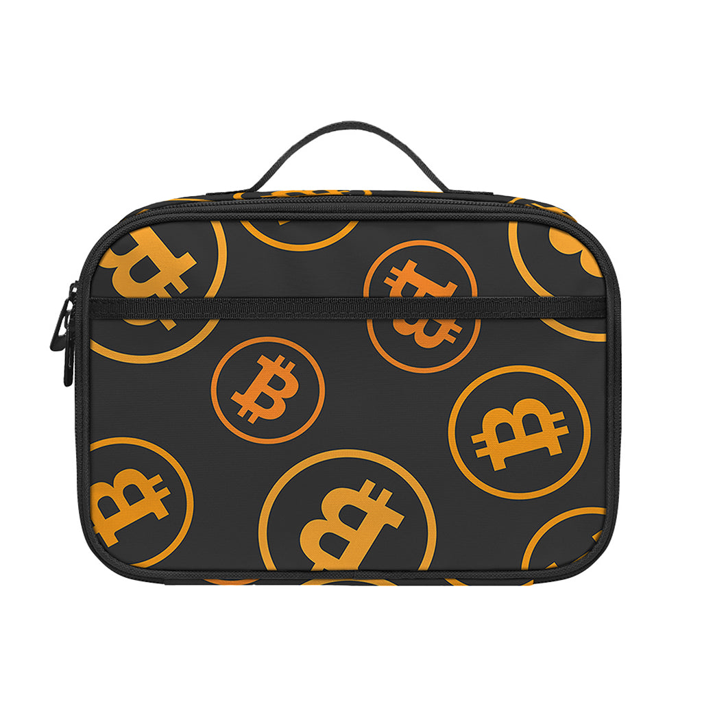 Bitcoin Cryptocurrency Pattern Print Portable Lunch Bag