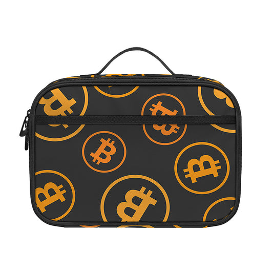 Bitcoin Cryptocurrency Pattern Print Portable Lunch Bag