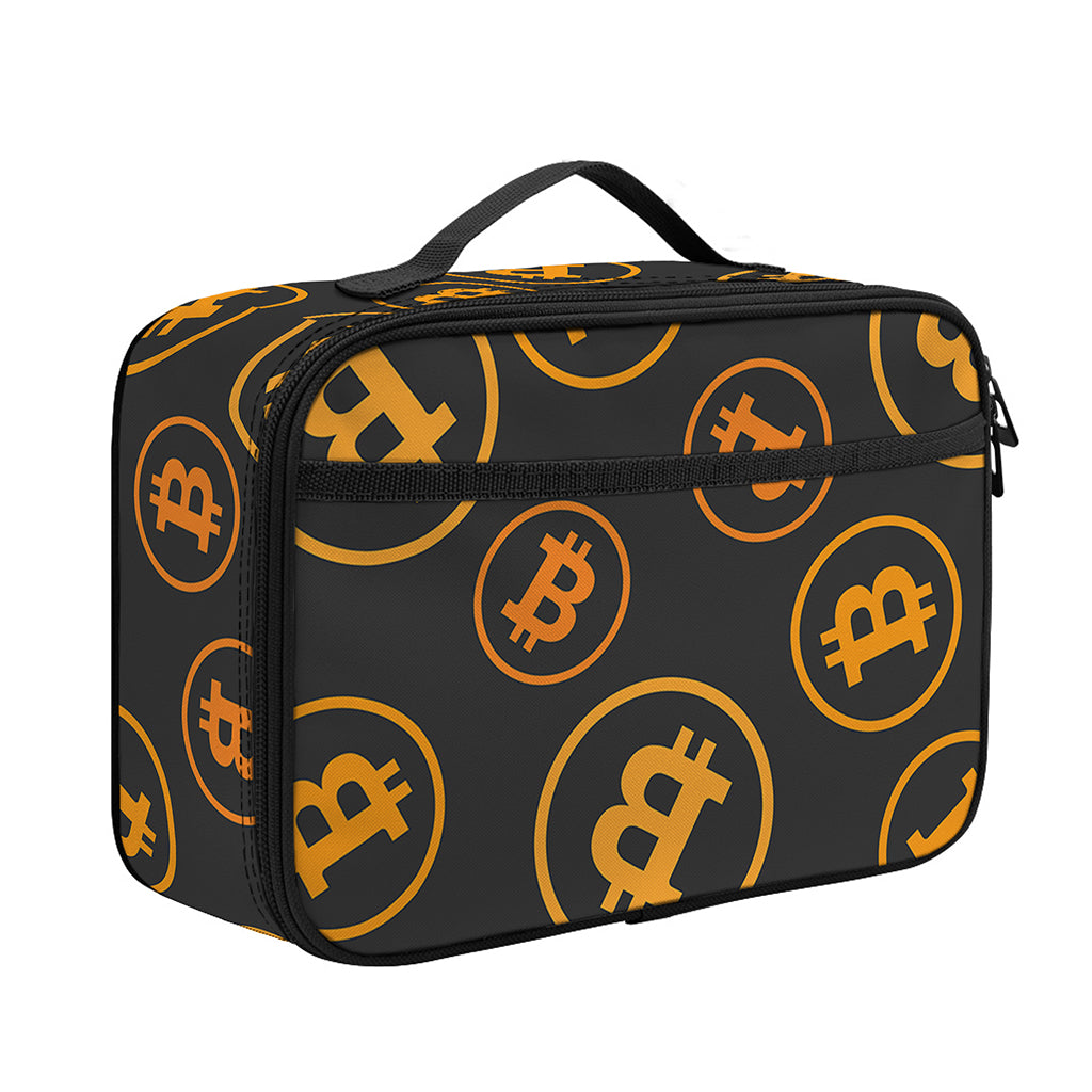 Bitcoin Cryptocurrency Pattern Print Portable Lunch Bag
