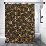 Bitcoin Cryptocurrency Pattern Print Premium Shower Curtain