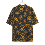 Bitcoin Cryptocurrency Pattern Print Rayon Hawaiian Shirt